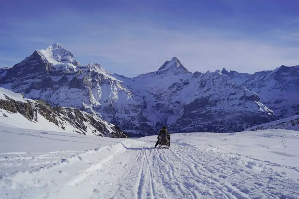 Schlittelspass oberhalb von Grindelwald.