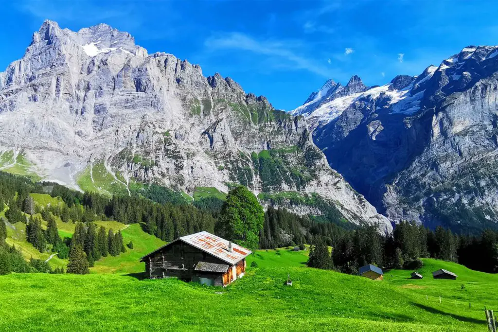 Ausblick von Grindelwald auf die Bergwelt.