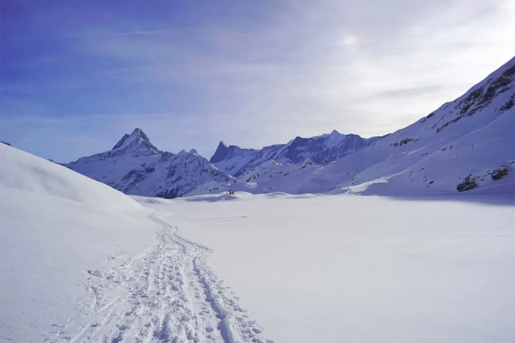 Lago Bachalpsee in inverno - 30 minuti a piedi da Grindelwald First.