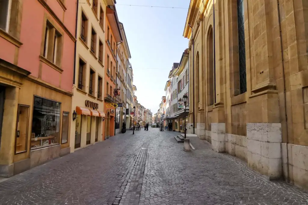 The streets of Yverdon-les-Bains.