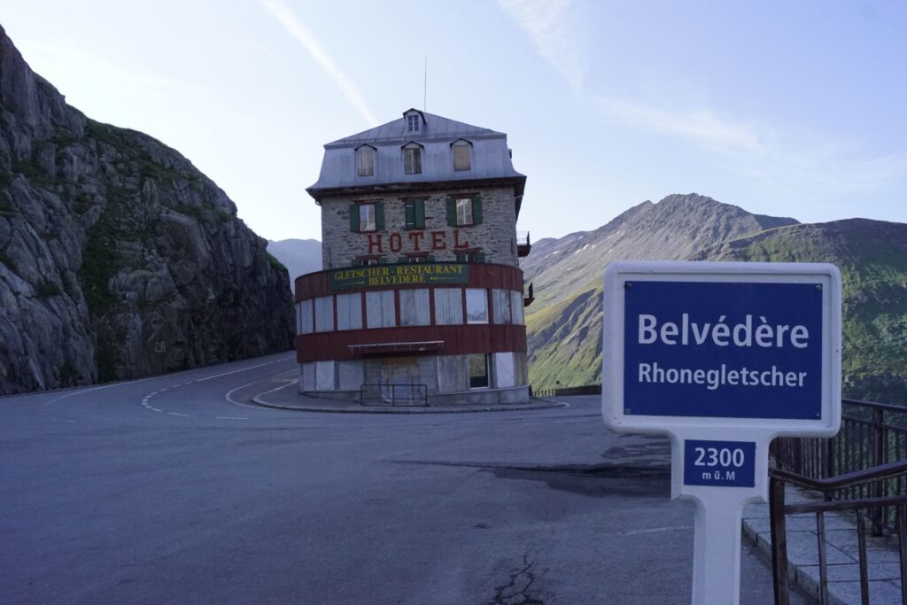 Das geschlossene Hotel Belvedere beim Rhonegletscher.