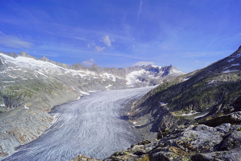 The Rhone Glacier in the canton of Valais.
