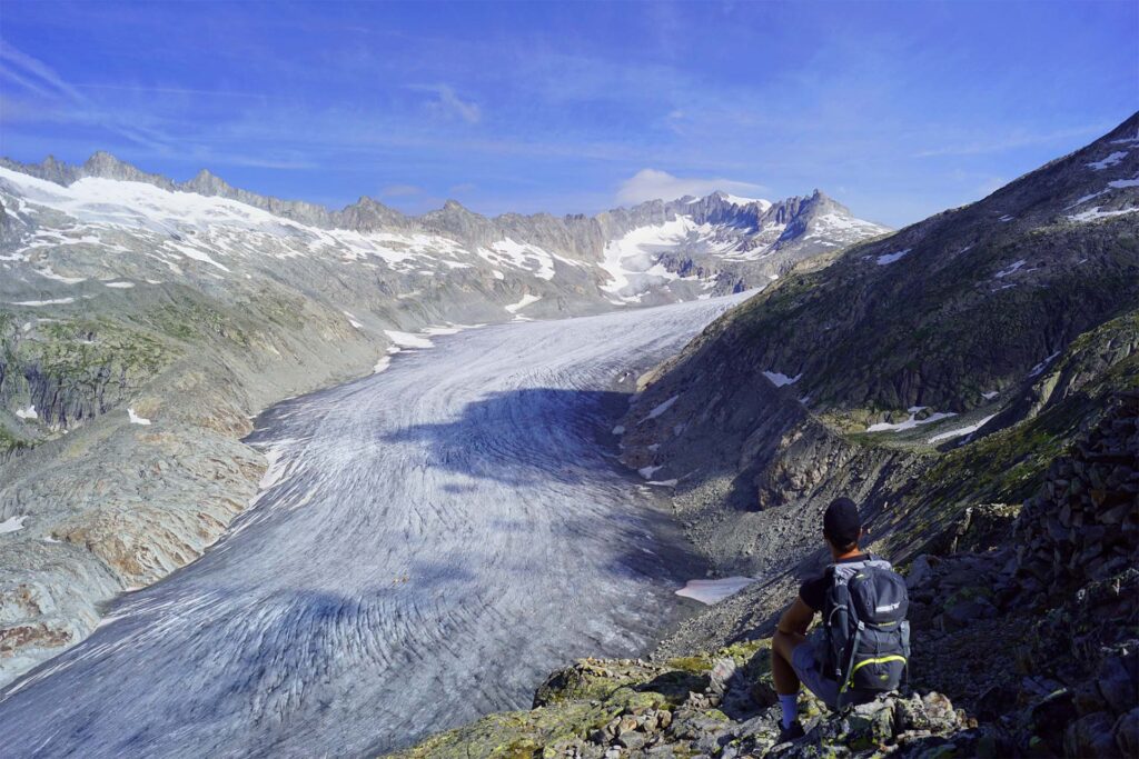 Stunning viewpoint over the Rhone Glacier.