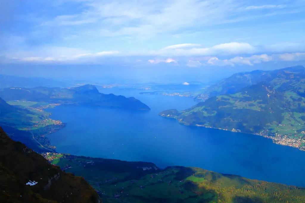 On top of the Niederbauen Kulm with a great view over Lake Lucerne.