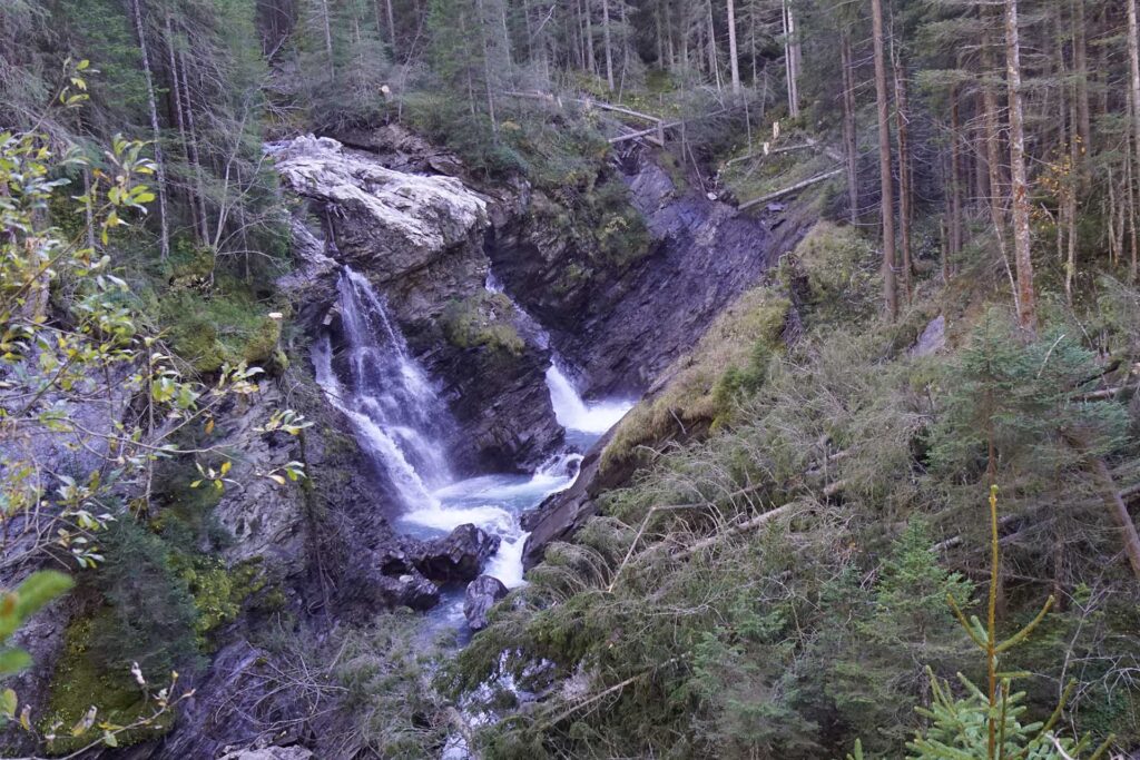 The Simmen Falls devastated by the breach of the glacial lake.