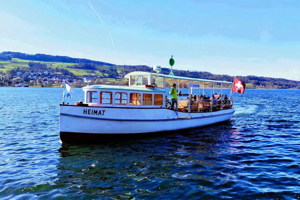 Lake Greifensee is reachable in just 25 minutes from Zurich, Switzerland.