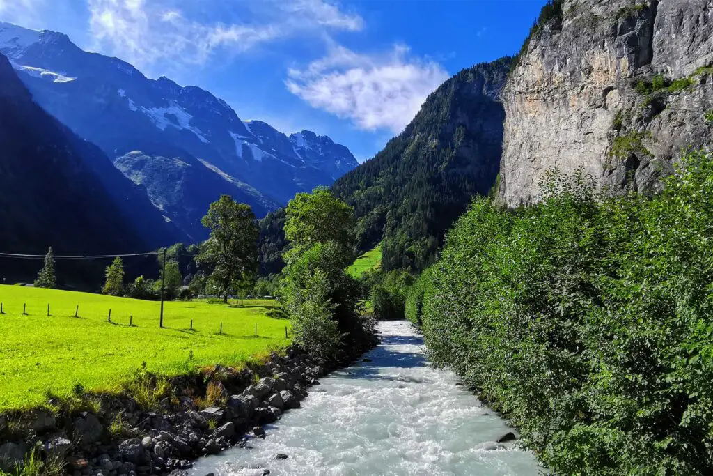 The picturesque Stechelberg in the Lauterbrunnen Valley.