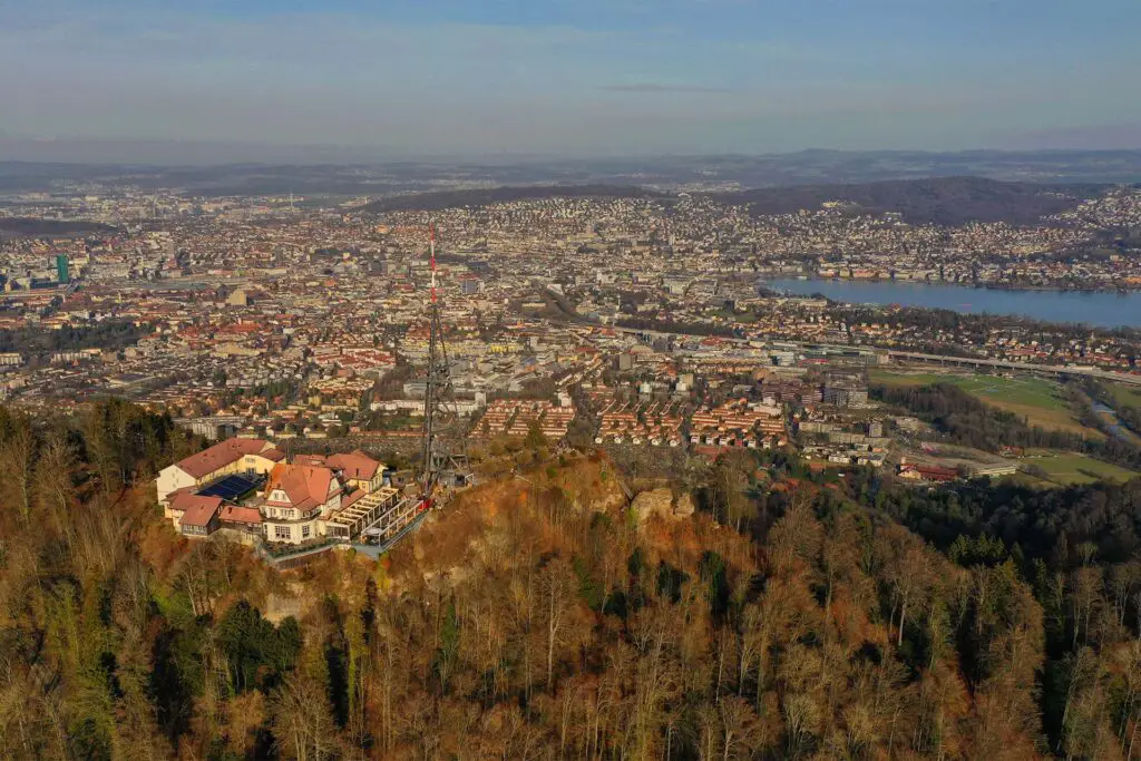 Üetliberg with a view on the city of Zurich.