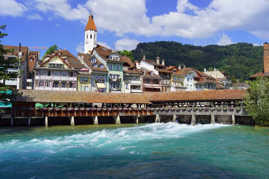 The town Thun in the Bernese Oberland.