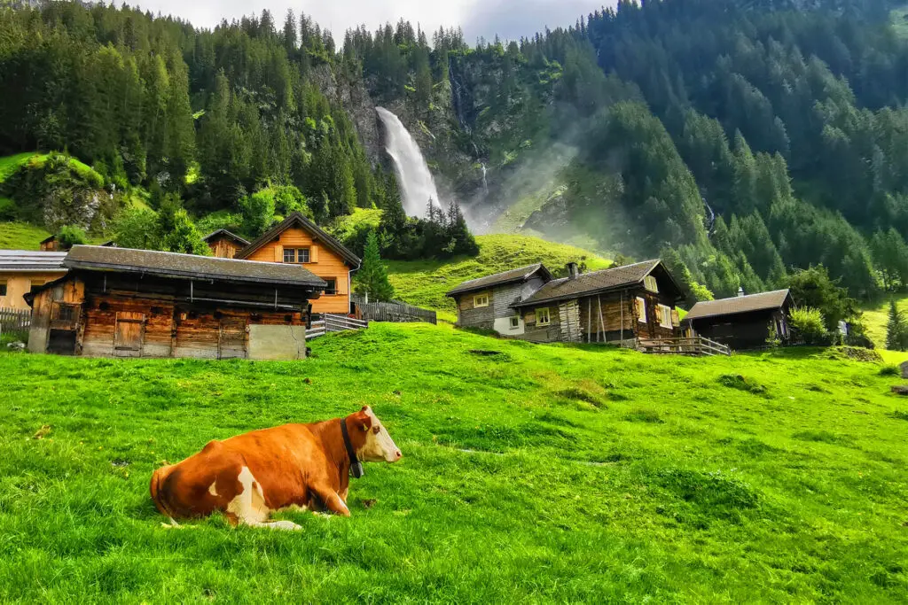 Die Alp Äsch ist eine Schweizer Bilderbuchidylle bei Unterschächen. Dahinter geht es auf den Klausenpass.