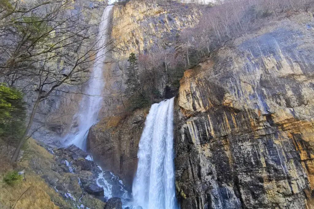 Seerenbach Falls, one of the highest waterfalls in Switzerland.