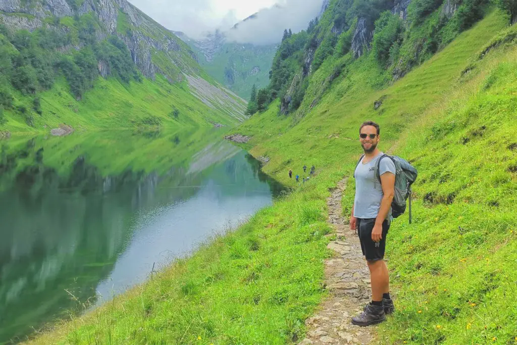 Hiking at Lake Fälensee