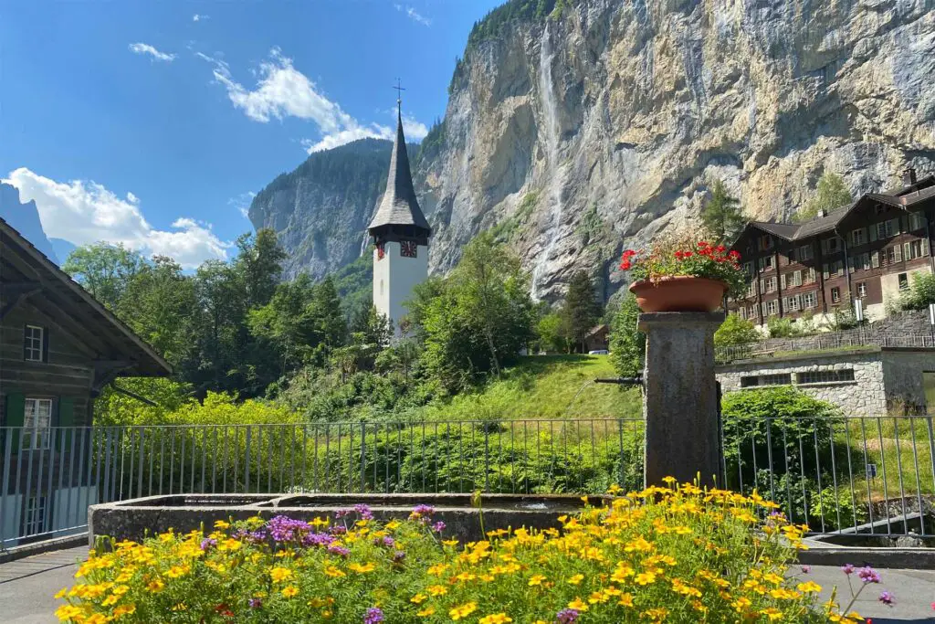 The Swiss mountain village Lauterbrunnen.