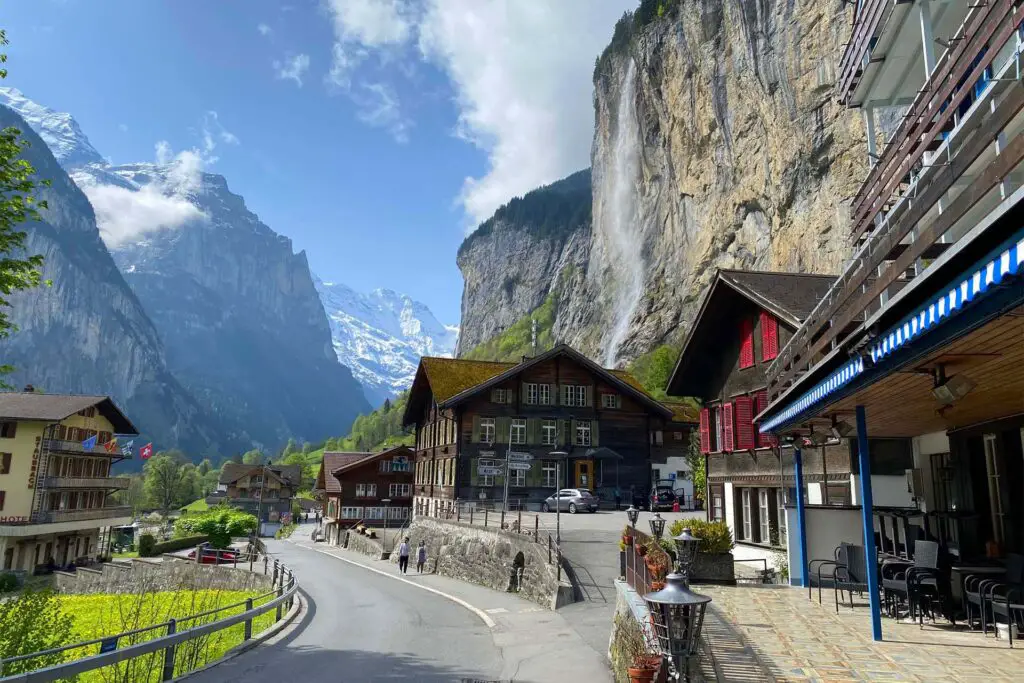 Lauterbrunnen with the Staubbach Falls is a must place to visit in Switzerland.