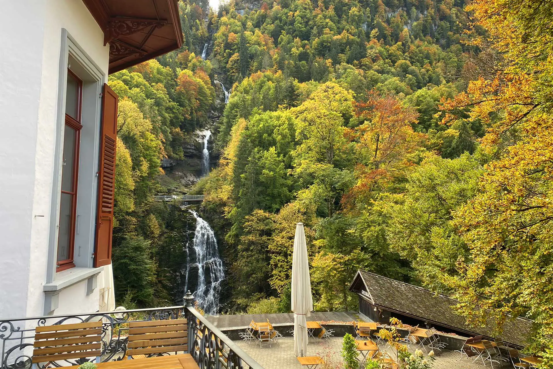 Der 14 stufige Wasserfall Giessbachfälle