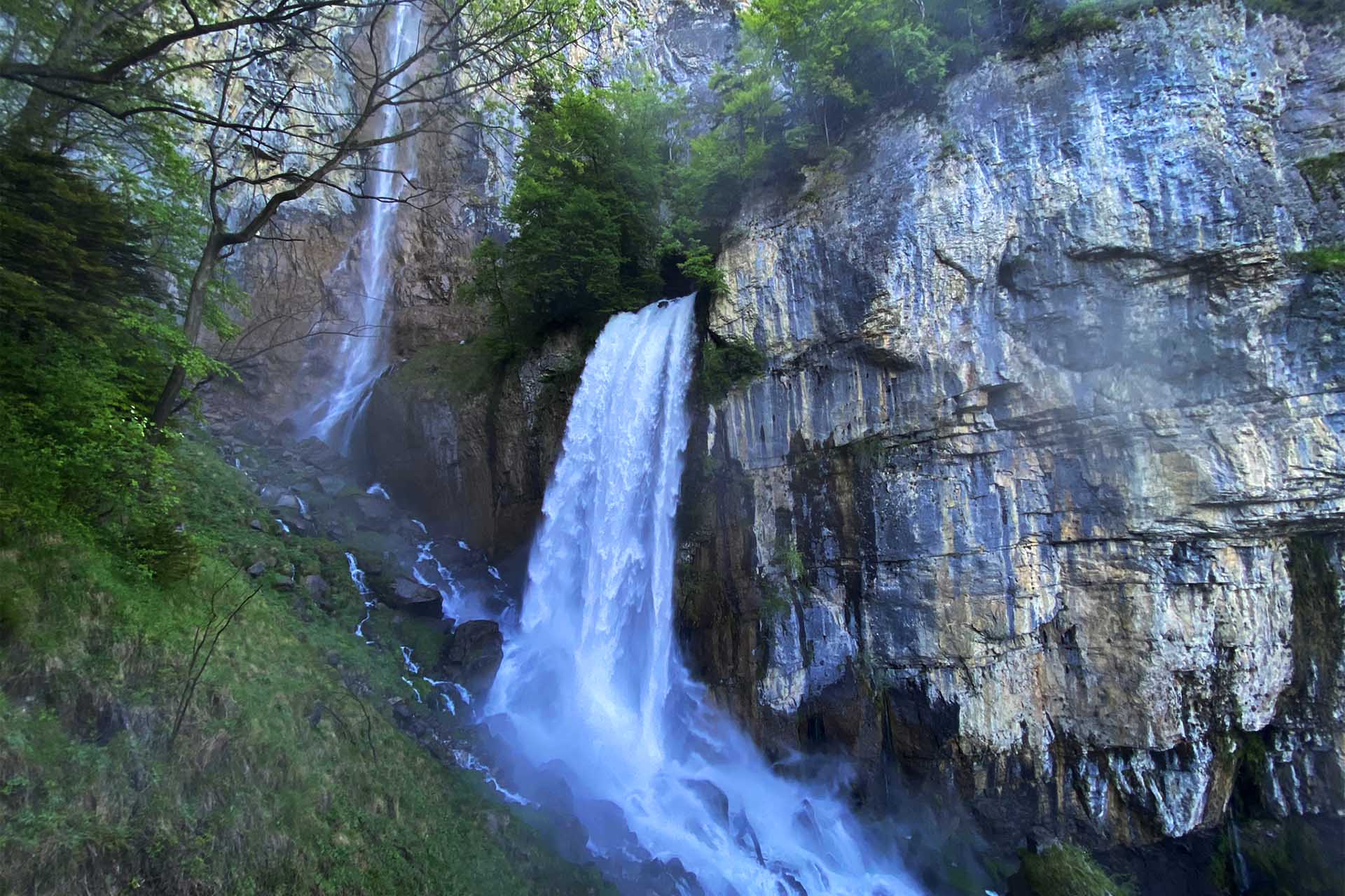 Rin Spring waterfall at Lake Walensee